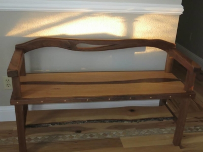 Oak and Walnut entry bench